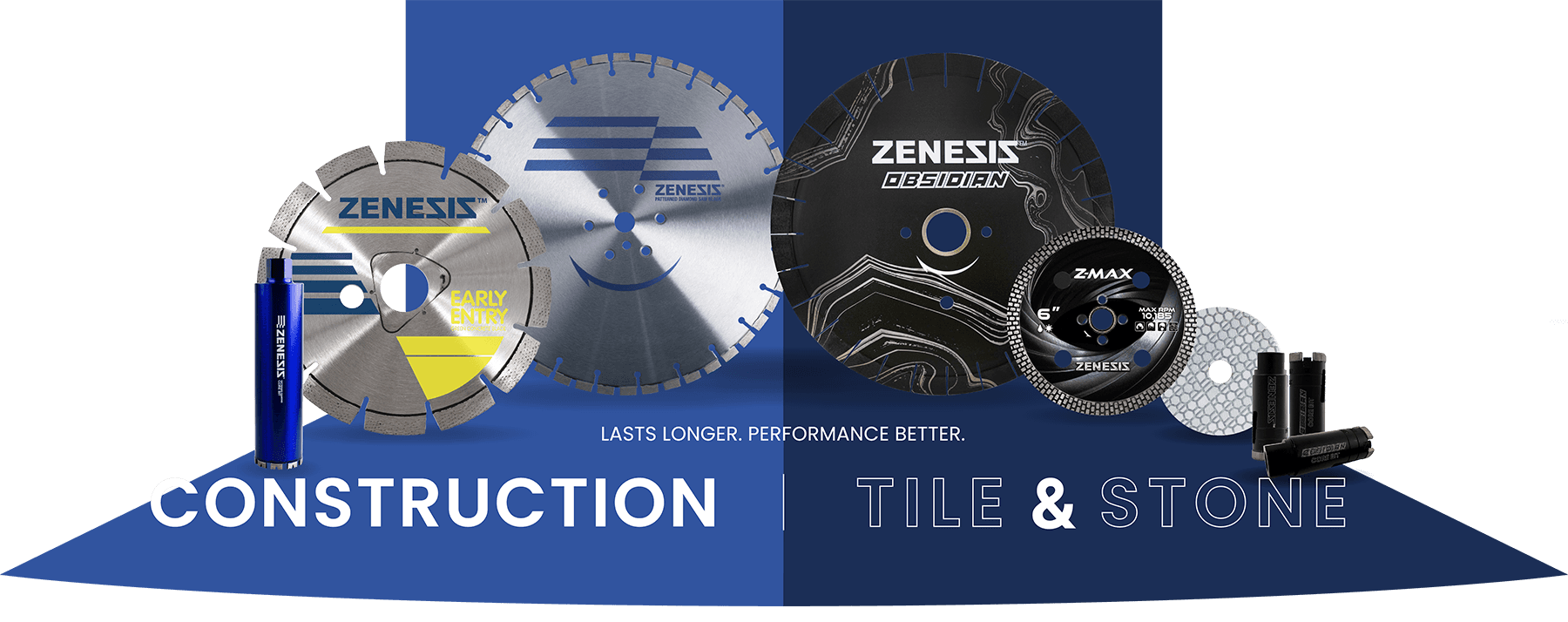 Zenesis construction and tile and stone saw blades